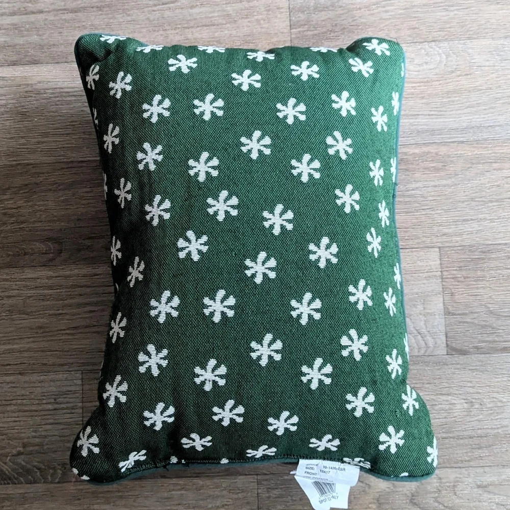 Vintage Embroidered Santa Christmas Decor Pillow